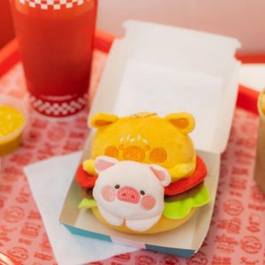 ToyZero+ Lulu The Pig BurgerHamburger Plushie Keychain  |   Plushies Plushies Plushies